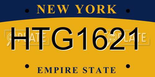 HTG1621 New York License Plate