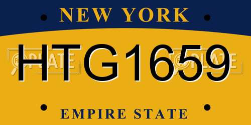 HTG1659 New York License Plate