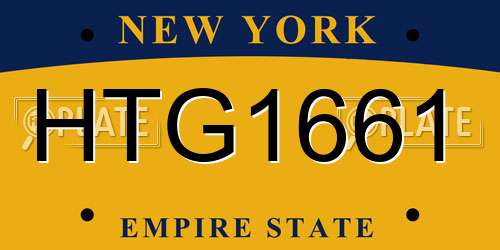 HTG1661 New York License Plate