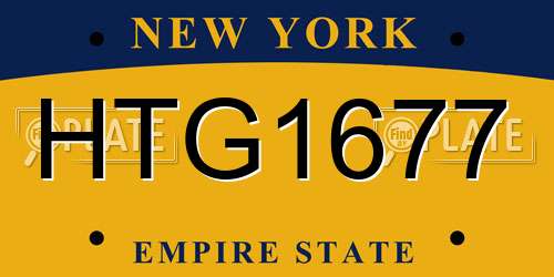 HTG1677 New York License Plate