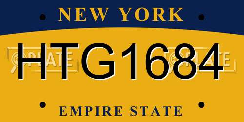 HTG1684 New York License Plate