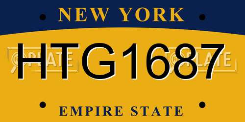 HTG1687 New York License Plate