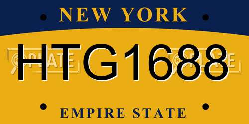 HTG1688 New York License Plate