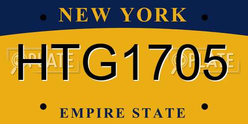 HTG1705 New York License Plate