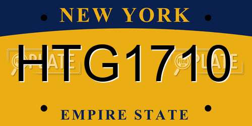 HTG1710 New York License Plate