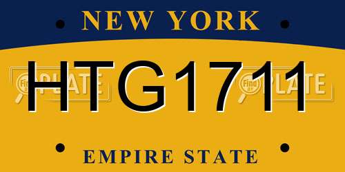 HTG1711 New York License Plate