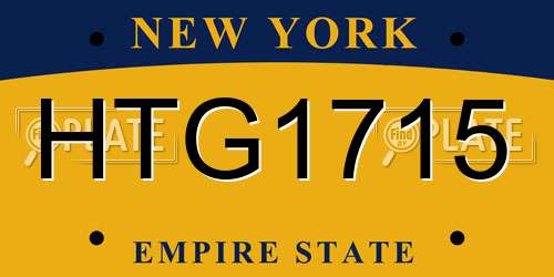 HTG1715 New York License Plate