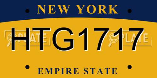 HTG1717 New York License Plate