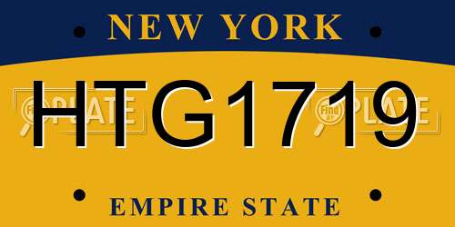 HTG1719 New York License Plate