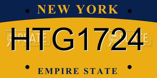 HTG1724 New York License Plate