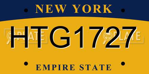 HTG1727 New York License Plate