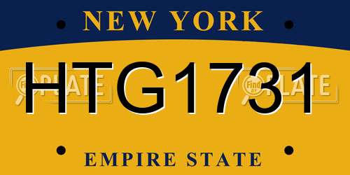 HTG1731 New York License Plate