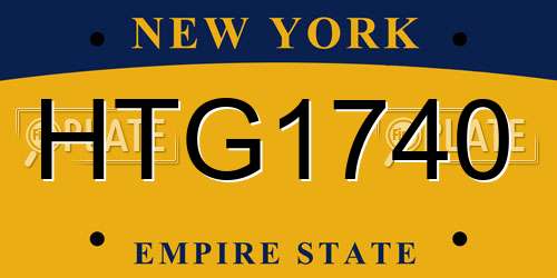 HTG1740 New York License Plate
