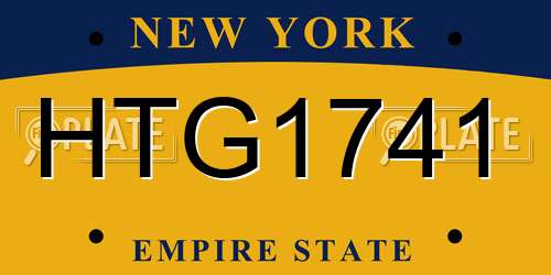 HTG1741 New York License Plate