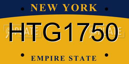 HTG1750 New York License Plate