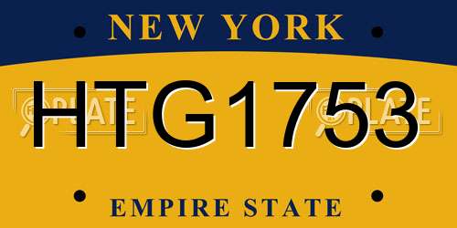 HTG1753 New York License Plate