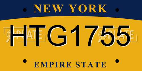HTG1755 New York License Plate