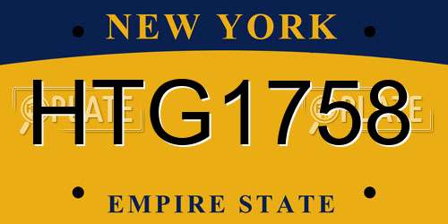 HTG1758 New York License Plate