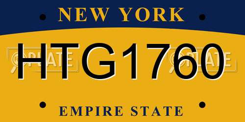 HTG1760 New York License Plate