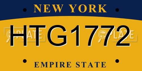 HTG1772 New York License Plate