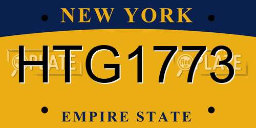 HTG1773 New York License Plate