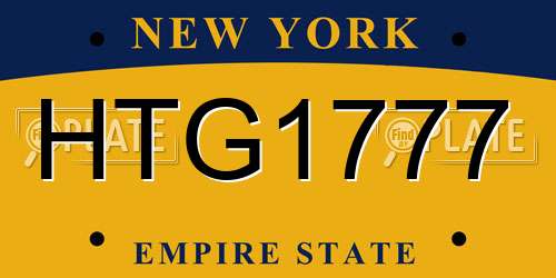 HTG1777 New York License Plate