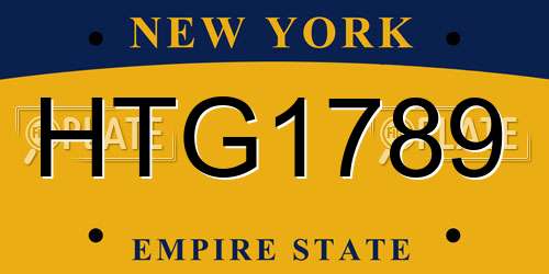 HTG1789 New York License Plate