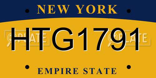 HTG1791 New York License Plate