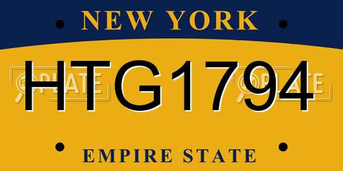 HTG1794 New York License Plate