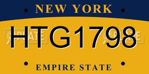 HTG1798 New York License Plate