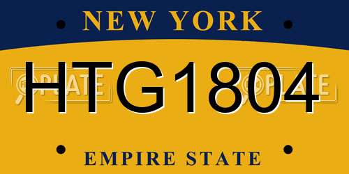 HTG1804 New York License Plate