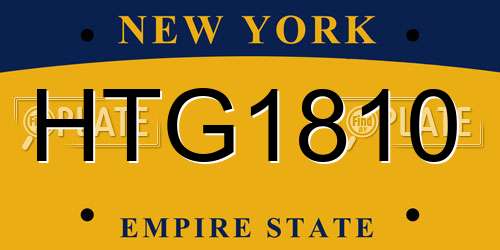HTG1810 New York License Plate