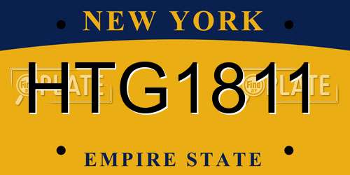 HTG1811 New York License Plate