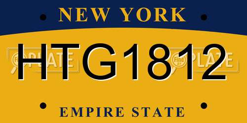 HTG1812 New York License Plate