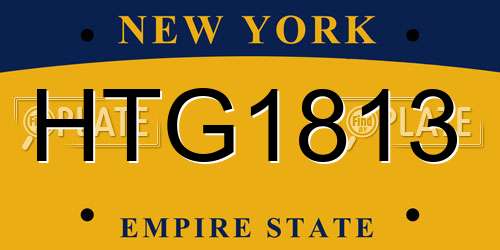HTG1813 New York License Plate