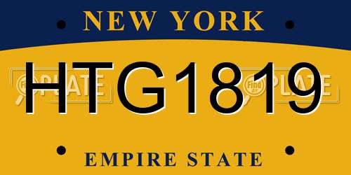 HTG1819 New York License Plate