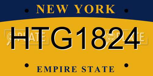 HTG1824 New York License Plate