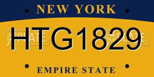 HTG1829 New York License Plate