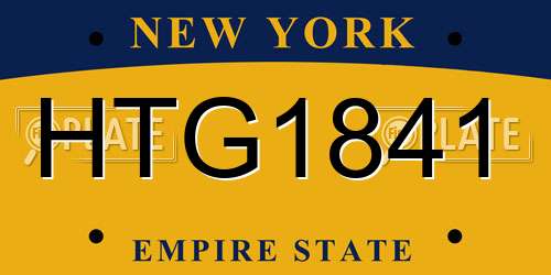 HTG1841 New York License Plate