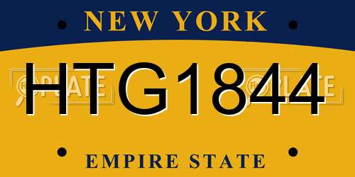 HTG1844 New York License Plate