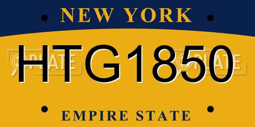 HTG1850 New York License Plate