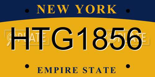 HTG1856 New York License Plate
