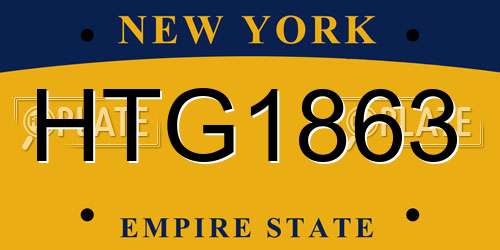 HTG1863 New York License Plate