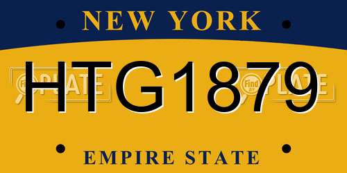 HTG1879 New York License Plate