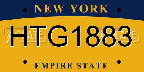 HTG1883 New York License Plate