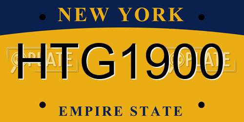 HTG1900 New York License Plate