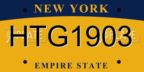 HTG1903 New York License Plate