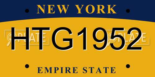 HTG1952 New York License Plate