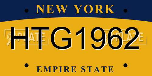 HTG1962 New York License Plate
