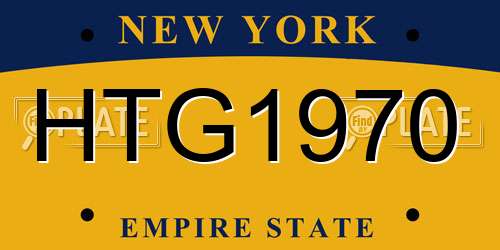 HTG1970 New York License Plate